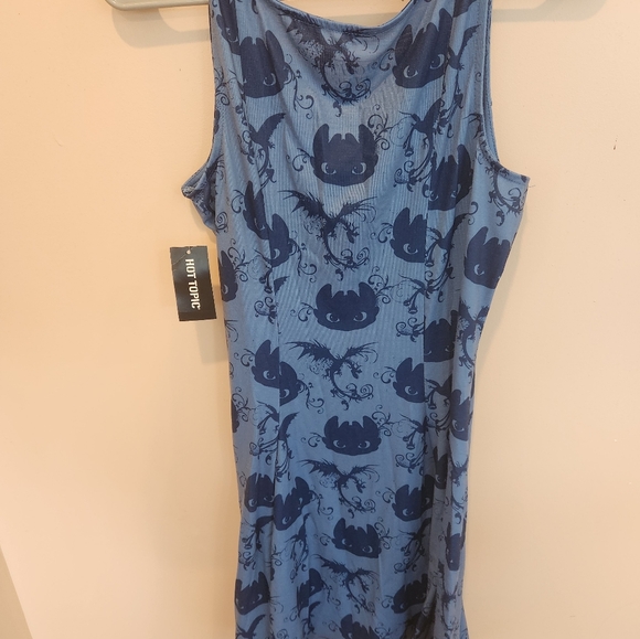 NWT Hot Topic Mighty Fine Toothless How To Train Your Dragon Skater Dress Sz S - Picture 2 of 6